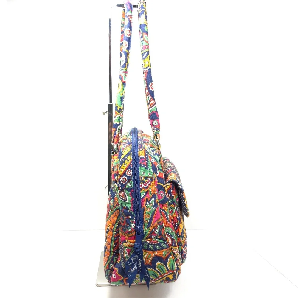 Vera Bradley Turnlock Satchel Bag Venetian Paisley Multicolor Quilted Handbag